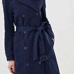 Gap Navy Blue Trench Coat Sz L Photo 7