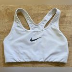 Nike Dri‎ Fit Women’s Sz S White Swoosh Non Padded Athletic Bra Photo 3