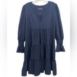 Tuckernuck Pomander Place  Kenzo Mini Dress Tiered Crepe Navy Blue Size M Photo 2