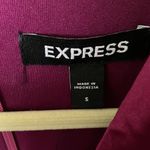 EXPRESS : Metallic Purple Plunging neckline- side slit-long sleeve- Dress- S Photo 1