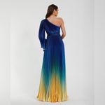 Mac Duggal 49903 Blue Ombre Pleated Charmeuse One-Shoulder Gown Dress 10 Photo 3