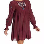 Free People Free‎ People Women's Mohave Embroidered Dress Plum Size XS Photo 0