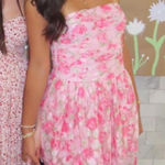 Strapless Floral Mini Dress Pink Size M Photo 0