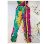 Heart & Hips Tie Dye Jumpsuit Strapless Romper with Pockets Casual Summer Festival S Photo 1
