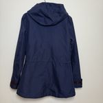 Giacca Navy Blue Hooded Anorak Jacket Quilted Lining Women's Size Small Photo 6