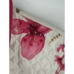 Anne Carson  Women's Size Large‎ Quilted Jacket 100% Silk Pink Floral Sequins Photo 4