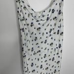 Samsøe Samsøe White Blue Floral Motif Chiffon Apples Slip Midi Dress Large Photo 4