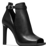 Michael Kors Elegant Black Women’s Leather Peep-Toe Ankle Boots size 9.5 Photo 0