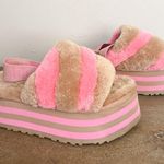 UGG  Women’s Disco Slide Chestnut Pink Rose Stripe Size 8 Photo 3