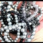 Premier Designs multi strand beaded silver black bead necklace Photo 5