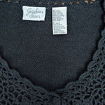 Jacklyn Smith Button Up Knitwear Black Top Small Photo 1