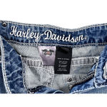 Harley Davidson Y2K Bling Bootcut Denim Blue Jeans Size 12 Low Rise Pockets Photo 5