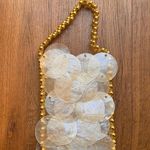 NEW Mother Of Pearl Mini Bag With Gold Beads White Photo 11
