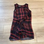 Alexander McQueen  Red Plaid Mini Dress Asymmetrical Tie Drape Size 2 US/38 IT Photo 1