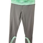 Lululemon grey green 3/4 pants yoga gym activewear Size 4 athleisure dance Photo 2