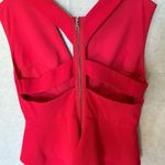 BCBGMAXAZRIA  Alena Peplum Red Bodycon Midi Dress Size 4 Cocktail Holiday Photo 6