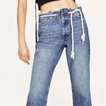 ZARA WOMAN 'THE REAL STRAIGHT EYELETS' Sky Blue w/ Rope Belt size 4(US Photo 4