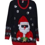 Holiday Time 3D Cool Santa Claus Ugly Christmas Sweater 1X (16W/18W) Photo 0