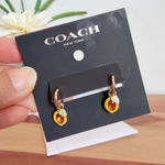 Coach NWT Lemon Charm Huggie Earrings Photo 0