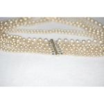 Rare Vintage 7 Strand Gold Tone Faux Pearl Statement Slide Clasp Boho Necklace Photo 2