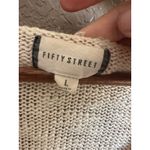 Fifty Street Colorblock Sweater Pink Teal Cream Knit Pocket Size L Photo 3