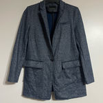 Banana Republic  Blazer 6 Women's Blue & White Denim Look Wool Blend Bf Style Photo 0