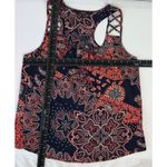 Papaya Navy Orange Paisley Lattice Strap Racerback Tank Top Womens M Photo 7