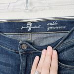7 For All Mankind [] Gwenevere Dark Wash Mid Rise Ripped Knee Skinny Jeans Sz 29 Photo 8