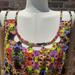 Dex bright floral mini dress with collar cutouts / L / Excellent condition Size L Photo 2