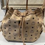 MCM Beige and Black Logo Shoulder Bag with COA Photo 0