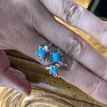 Sleeping Beauty Turquoise Butterfly Ring Size 9 Silver Photo 3