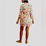 NWT INC Pink Butterfly Floral Lace Trim Wrap Robe Medium Photo 1