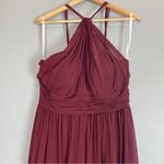 Revelry Bridesmaid Dress Halter Tank Maxi Sleeveless Size 14 Brownish Photo 3