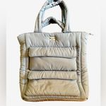 WILO The Label Sky~Baby Blue Large Puffer Tote Pocket Travel Bag Weekender 16X14 Photo 0