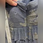 After Six  Ruffle Tiered‎ Skirt Metallic Pleated Midi Dress Size XS Photo 8