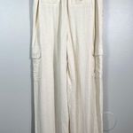 Adrianna Papell Linen Wide Leg Cargo Pocket High Waisted Pull On Pants Cruise 6 Photo 4