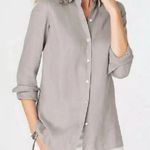 J.Jill  Love 100% Linen Essential Everyday Button-Front Shirt Longsleeve Pink XL Photo 1