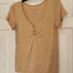 American Eagle Soft & Sexy Yellow Striped Tee, Size M Photo 0