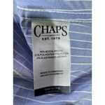 CHAPS  Blue White‎ Striped Button Down Coastal Preppy Shirt Long Sleeve Women's L Photo 3