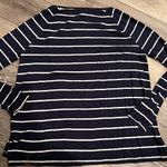 Old Navy Women’s Navy and White Striped Long Sleeve Top | SMALL Photo 2