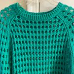 ASTR  The Label green open knit crewneck sweater Medium Photo 3