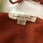 American Eagle  Womens Mini Dress Puff Sleeve Low Back Cottagecore Orange M Photo 2
