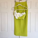 Rajiv Flower Bandage Skirt Set Green 3D Floral Size Small Stunning Photo 4