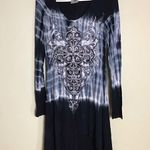 Vocal Women TieDye Tunic/Dress Rhinestone Embellished Shirt Sz. Sm/Med Blue/Grey Photo 1