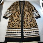 Torrid Plus 5X Cardigan Sweater Vegan Cashmere Duster Long Animal Print Soft Photo 2