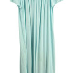 Miss Elaine Nightgown Blue Sstin Feel Lightweight Short‎ Sleeve Womens Large Photo 0
