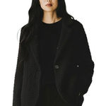 Double Zero  Fuzzy Knit One Button Cardigan Sweater Black Size Small Photo 0