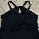 Lands End High Neck Multi Way Tankini Swim Top Black Large Photo 8