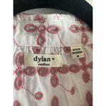 Dylan  Womens Medium Cotton White Eyelet Pink Embroidered Button‎ Boxy Top Photo 1