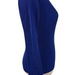 Helmut Lang  Royal Blue Raglan Asymmetric Rib Knit Top Photo 4